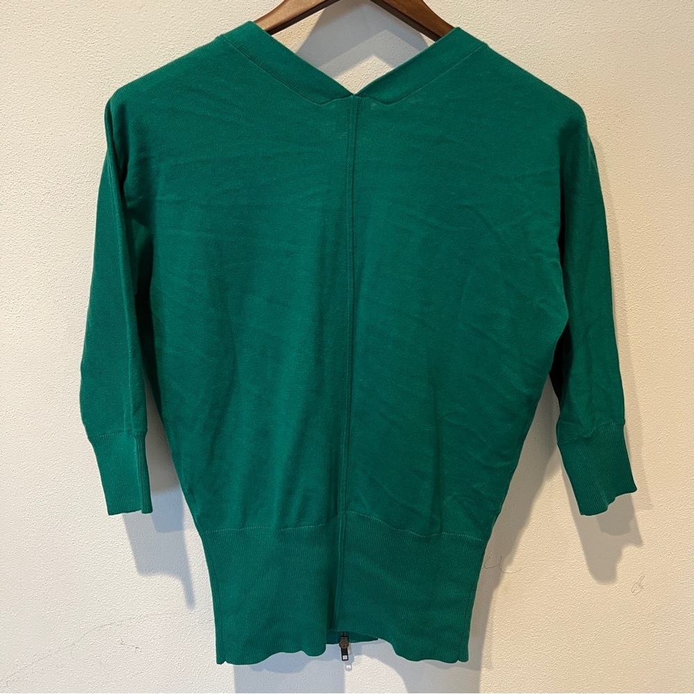 Cabi Banner Sweater Half Sleeve Double Zipper VNeck Knit Cardigan - Picture 13 of 13